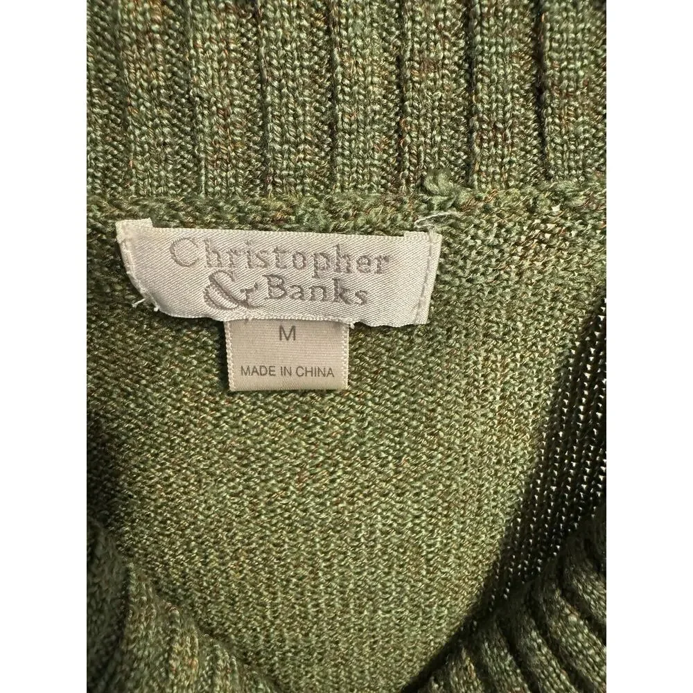 Christopher And Banks Green Sweater Size M - Picture 2 of 2